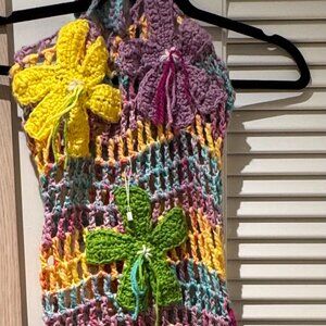One-of-a-Kind Crochet Maxi Dress – Multicolor & Floral